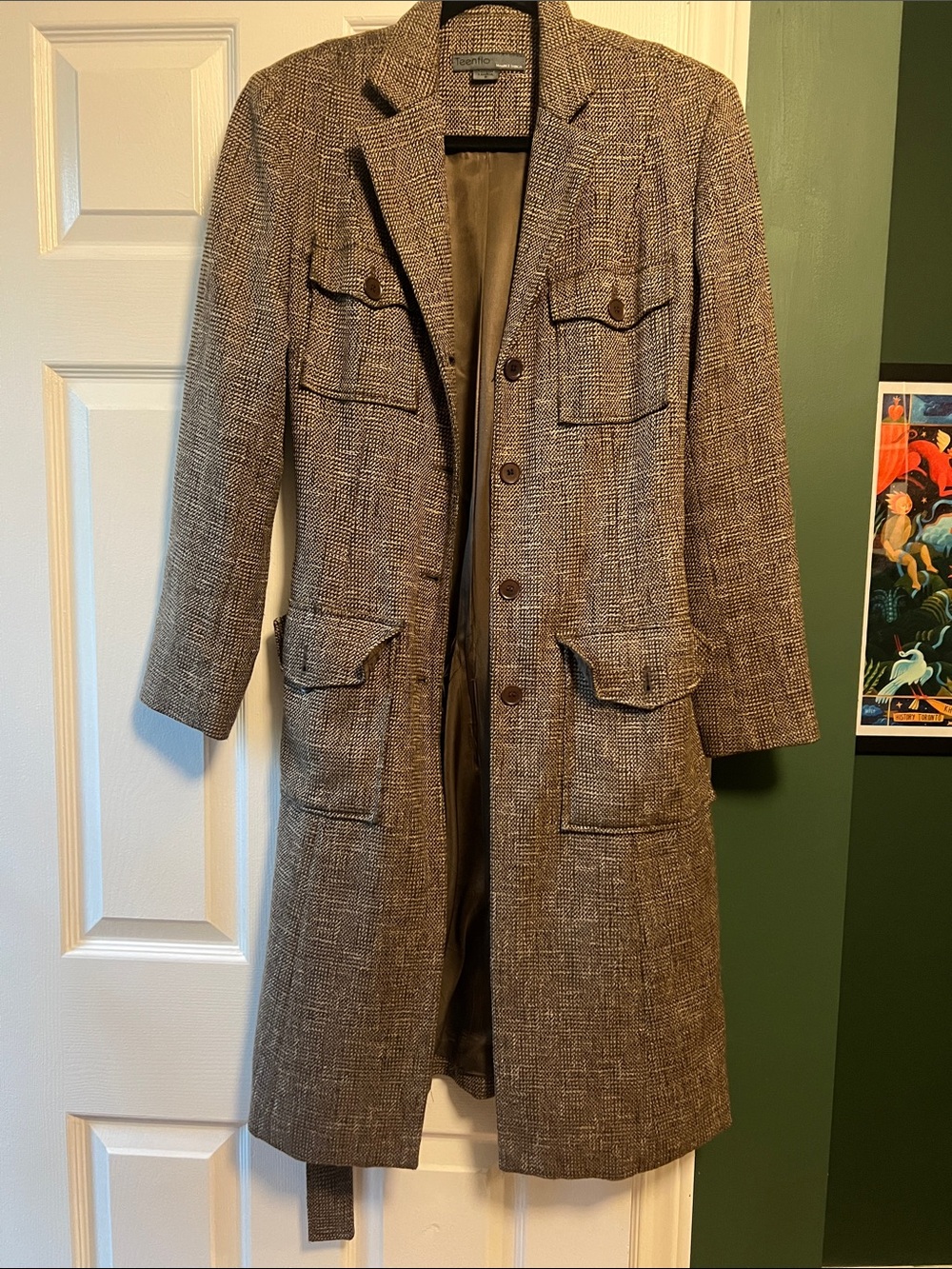 Teenflo Brown Tweed Trench Coat